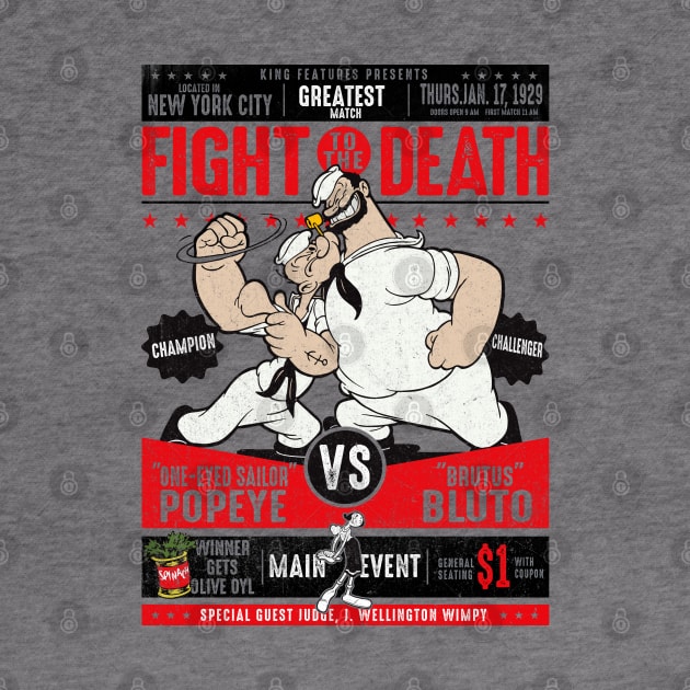 Popeye vs. Bluto Fight Poster by Alema Art